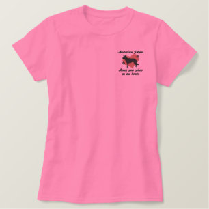Australian Kelpies Verlasst Paw Prints Besticktes T-Shirt