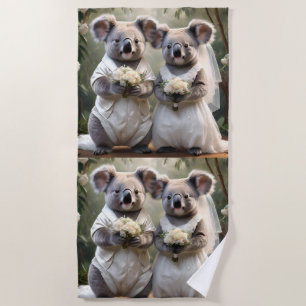 Australian Koala Bear White Wedding, Strandtuch