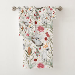 Australian Koala Cockatoos Proteas Naturemuster Badhandtuch Set