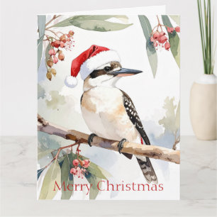 Australian Kookaburra Weihnachtsmannmütze Frohe We Karte