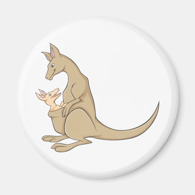 Australian Mama Kangaroo und Baby Joey Magnet (Vorne)