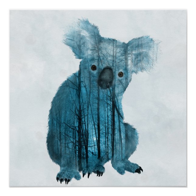 Australian Misty Forest Koala Poster (Vorderseite)
