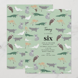 Australian Native Animals Eucalyptus Birthday  Einladung