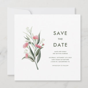 Australian Native Gum Blossom Wedding Save The Date