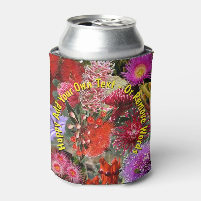 Australian Native Wild Blume Stubby Holder Dosenkühler (Kanne Vorderseite)