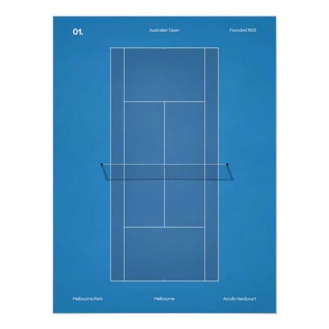 Australian Open Tennis Court Poster (Vorderseite)