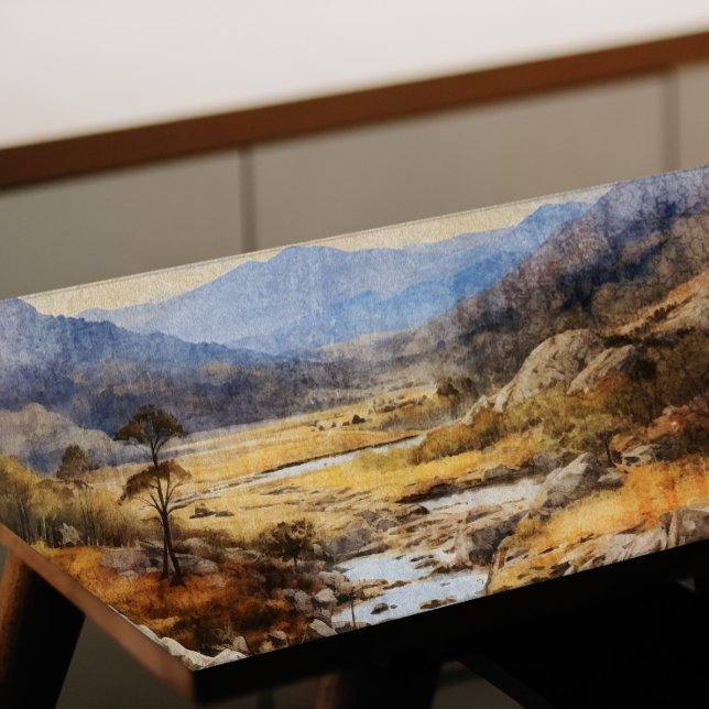 Australian River Winds Towards Mountains Decoupage Seidenpapier (Von Creator hochgeladen)