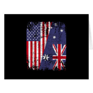 AUSTRALIAN ROOTS Half American Flag AUSTRALIE