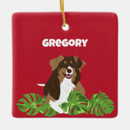 Australian Shelpherd Aussie Cog Custom Photo Keramikornament