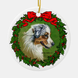 Australian Shepherd Art von Glenda S. Harlan Keramik Ornament