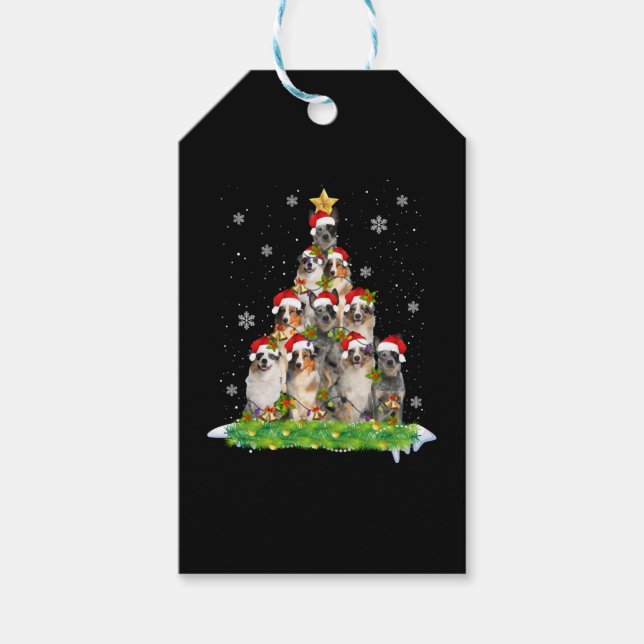 Australian Shepherd Aussie Christmas Ornament Tree Geschenkanhänger (Vorderseite)