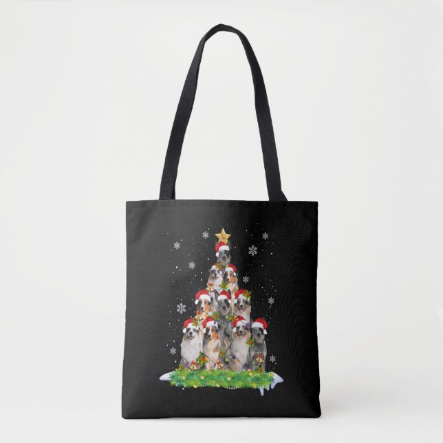 Australian Shepherd Aussie Christmas Ornament Tree Tasche (Vorderseite)