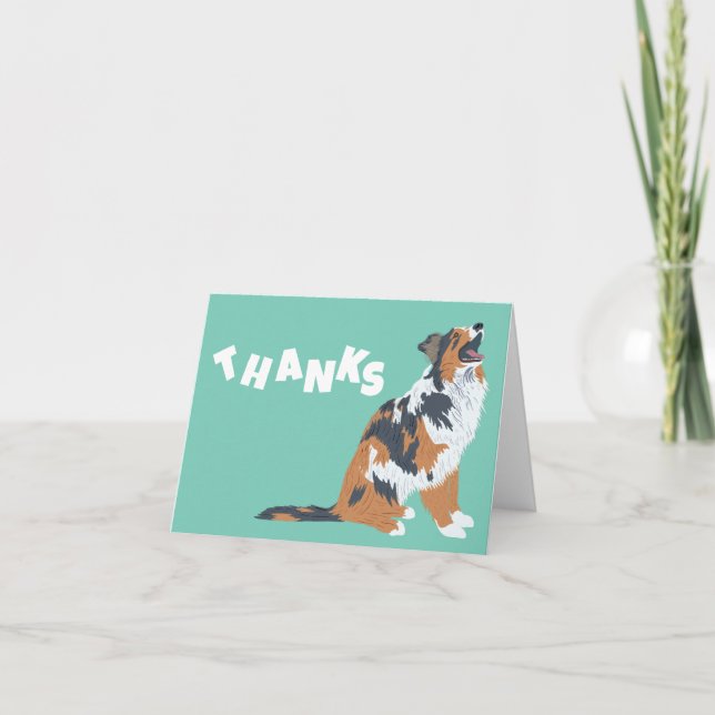 Australian Shepherd Aussie Dog  Dankeskarte (Vorderseite)