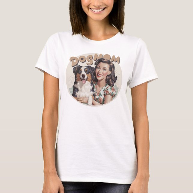 Australian Shepherd Aussie DogMom Doglover T - Shi T-Shirt (Vorderseite)