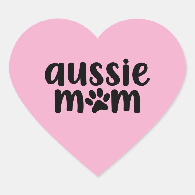 Australian Shepherd Aussie Mama Aufkleber Rosa (Vorderseite)