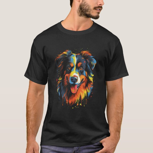Australian Shepherd Aussie Retro Design T-Shirt (Vorderseite)