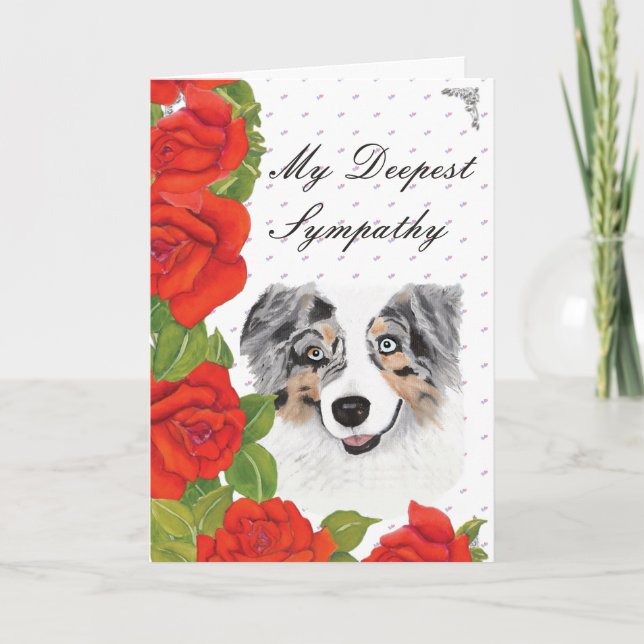 Australian Shepherd Beileid Greeting Card Karte (Vorderseite)