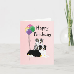 Australian Shepherd Birthday Card Karte