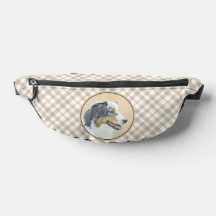 Australian Shepherd Black Tri Painting Dog Art Bauchtasche