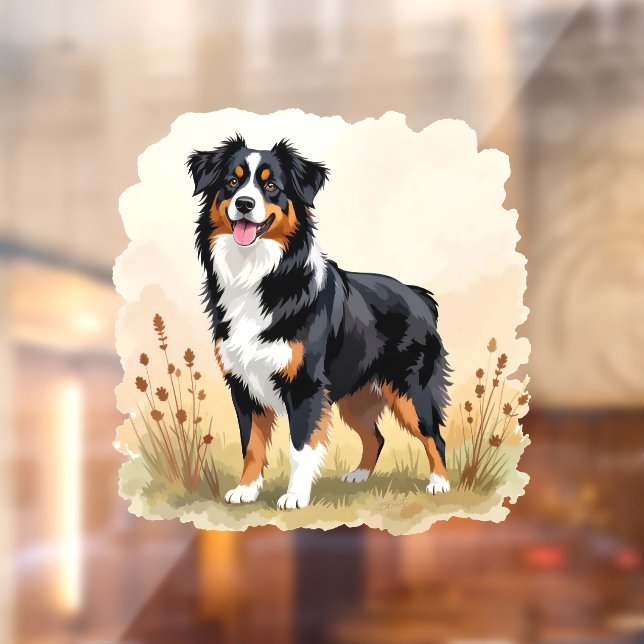 Australian Shepherd Black Tricolor Aussie Dog Fensteraufkleber (Blatt 2)