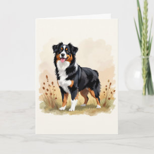 Australian Shepherd Black Tricolor Aussie Dog Karte