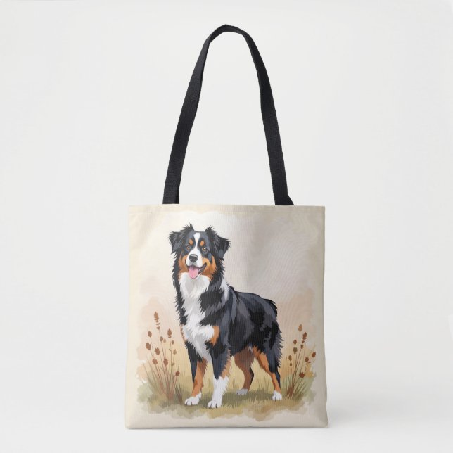 Australian Shepherd Black Tricolor Aussie Dog Tasche (Vorderseite)