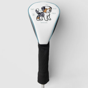 Australian Shepherd Blue Merle Lustige Anatomie Golf Headcover