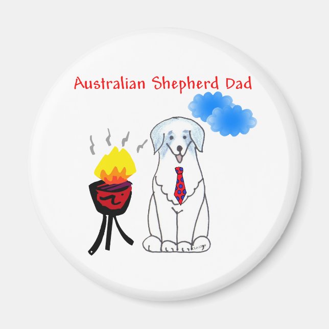 Australian Shepherd Blue Vater Magnet (Vorne)