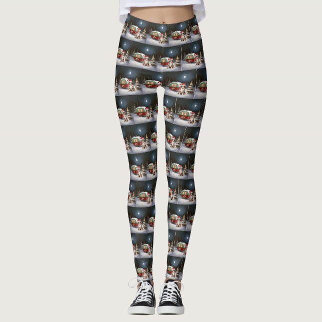 Australian Shepherd Caravan Christmas Adventure Leggings (Vorderseite)