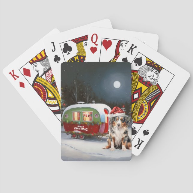 Australian Shepherd Caravan Christmas Adventure Spielkarten (Rückseite)