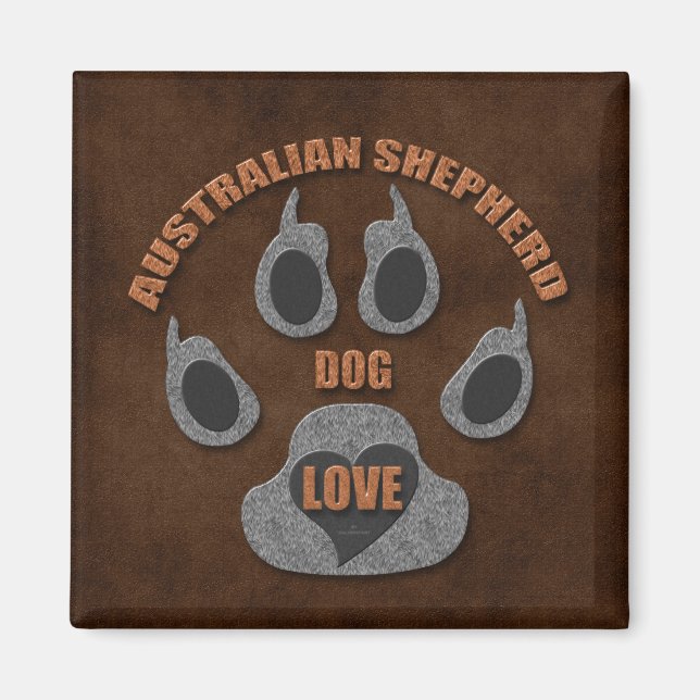 Australian Shepherd Chien race Magnet (Devant)