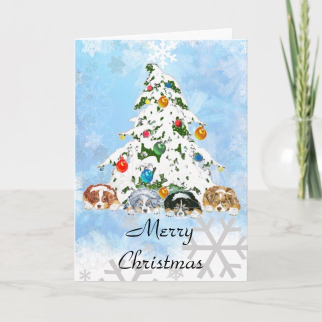 Australian Shepherd ~ Christmas Card Feiertagskarte (Vorderseite)