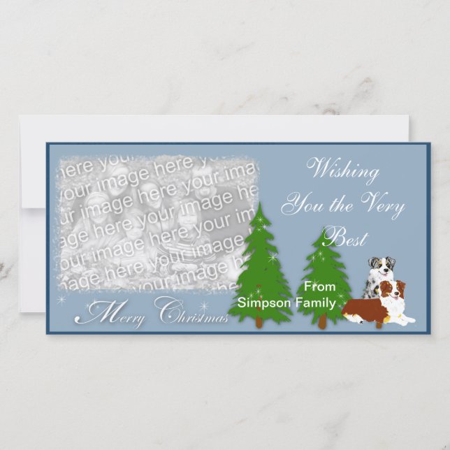 Australian Shepherd Christmas Feiertagskarte (Vorderseite)