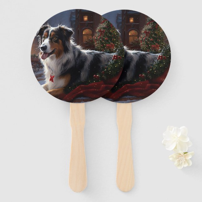 Australian Shepherd Christmas Festive Season Fächer (Vorne und Hinten)