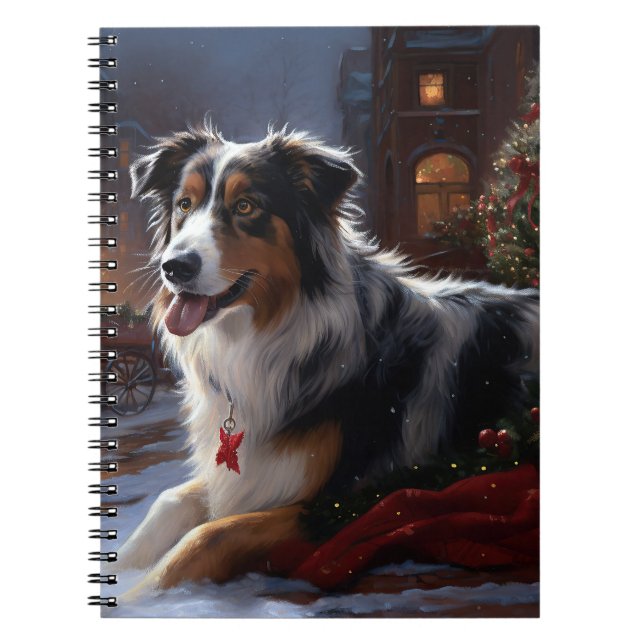 Australian Shepherd Christmas Festive Season Notizblock (Vorderseite)