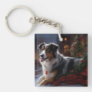 Australian Shepherd Christmas Festive Season Schlüsselanhänger