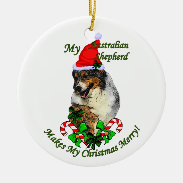 Australian Shepherd Christmas Gifts Ornament (Vorne)
