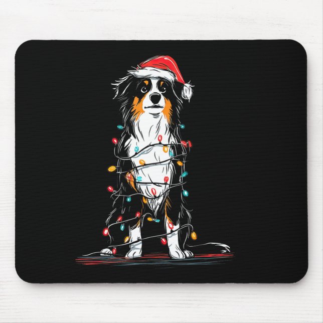 Australian Shepherd Christmas Graphics Dog Lights  Mousepad (Vorne)
