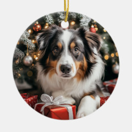 Australian Shepherd Christmas Keramik Ornament