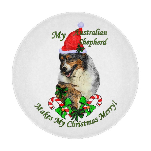 Australian Shepherd Christmas Schneidebrett (Vorderseite)