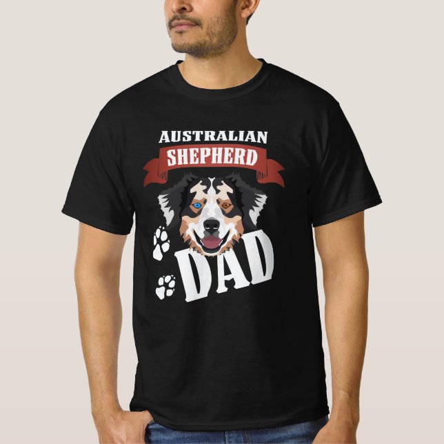 Australian Shepherd Dad, Dog Dad T-Shirt (Vorderseite)