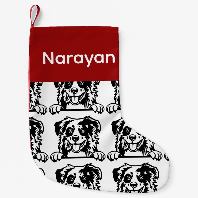 Australian Shepherd Docks Kleiner Weihnachtsstrumpf (Vorderseite)