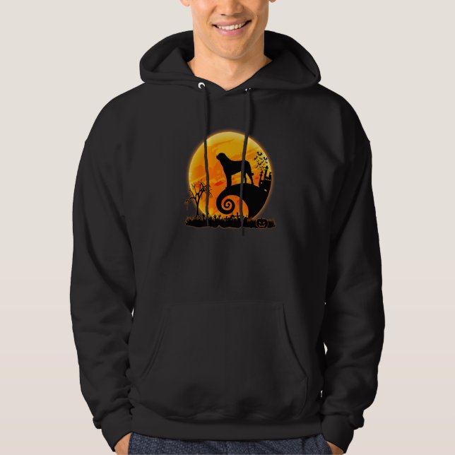 Australian Shepherd Dog And Moon  Halloween Costum Hoodie (Vorderseite)