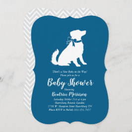 Australian Shepherd Dog Baby Shower Blue Boy Einladung