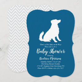 Australian Shepherd Dog Baby Shower Blue Boy Einladung