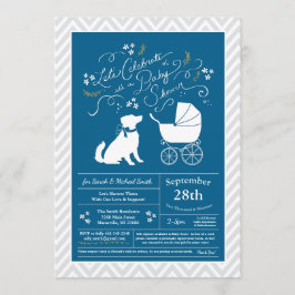Australian Shepherd Dog Baby Shower Blue Boy Einladung