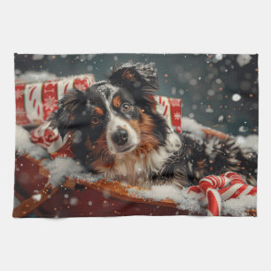 Australian Shepherd Dog Christmas Festive Geschirrtuch