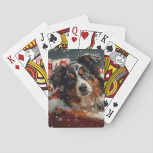 Australian Shepherd Dog Christmas Festive Spielkarten