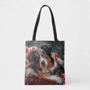 Australian Shepherd Dog Christmas Festive Tasche