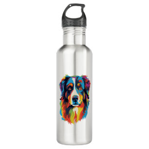 Australian Shepherd Dog Colorful Edelstahlflasche